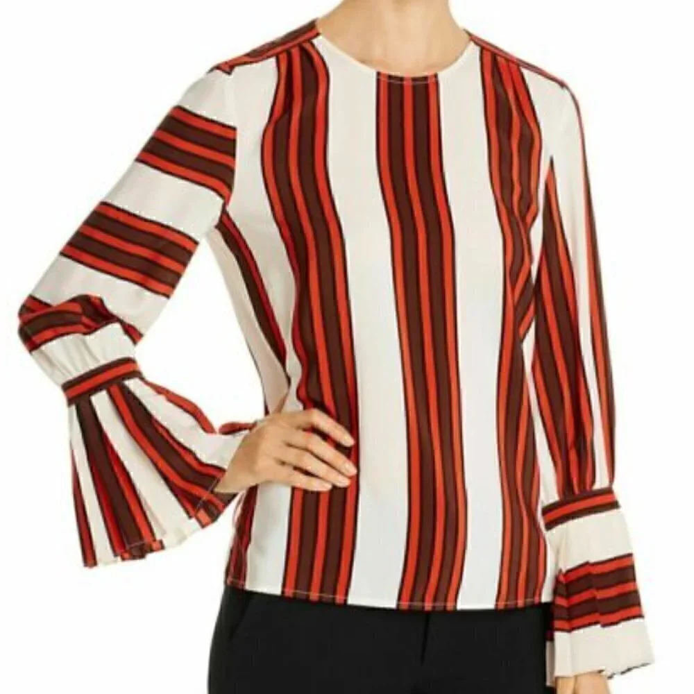 Tory Burch Silk Top Frill Sleeve Blouse NWT 0